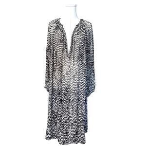 Isabel Marant X H&M 100% Silk Chiffon Animal Print Sz 4 Long Sleeves V-Neckline